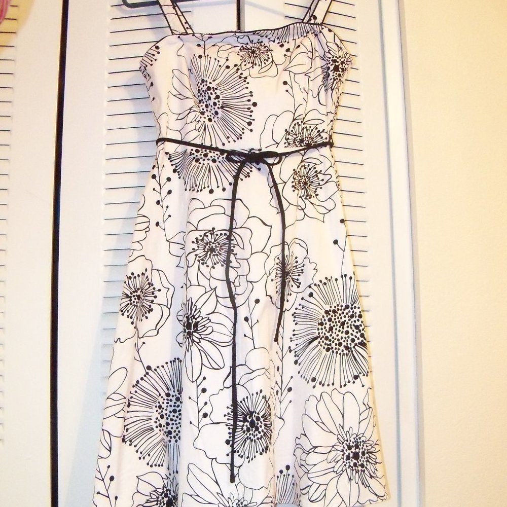 Sundress Cream colored with black floral outlines